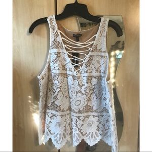 Express floral lace tank